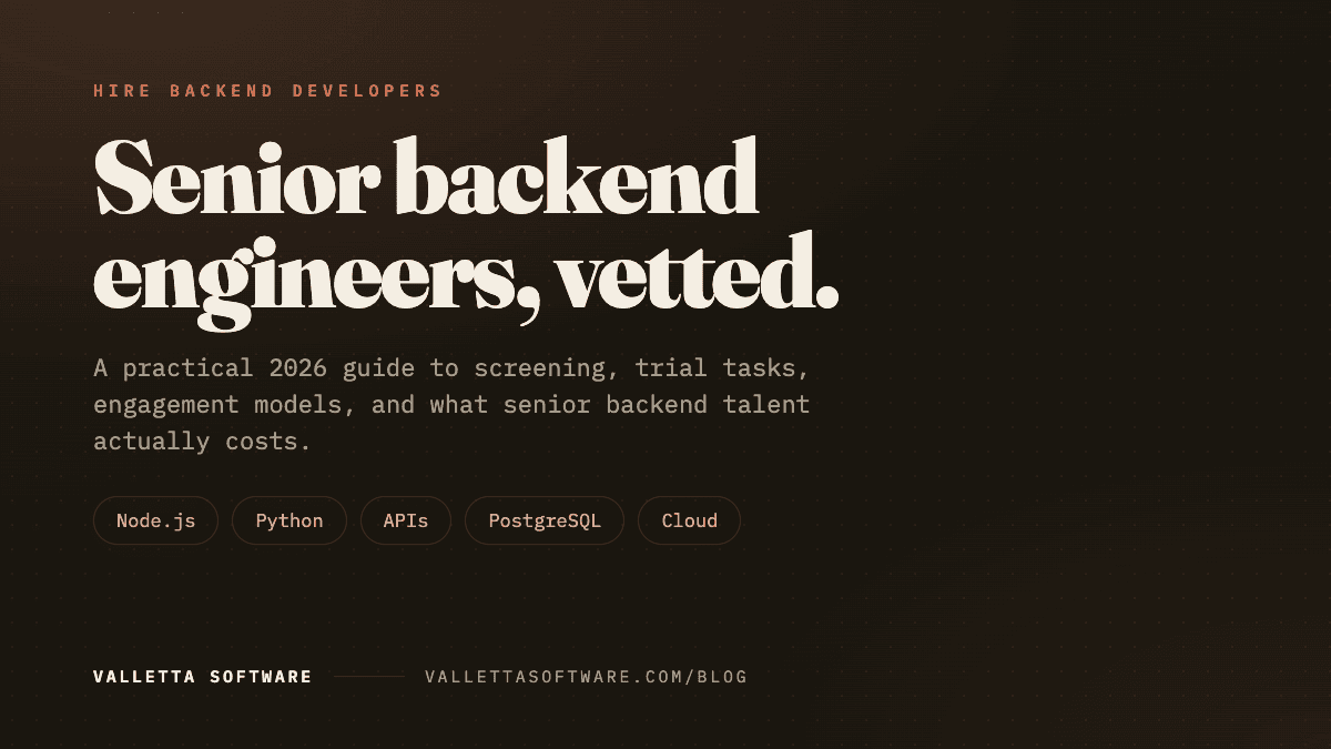 Hire Backend Developers in 2026: Vetted Senior Engineers